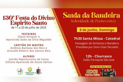 Imagem da notícia Festa do Divino Espírito Santo começa neste domingo em Coxim